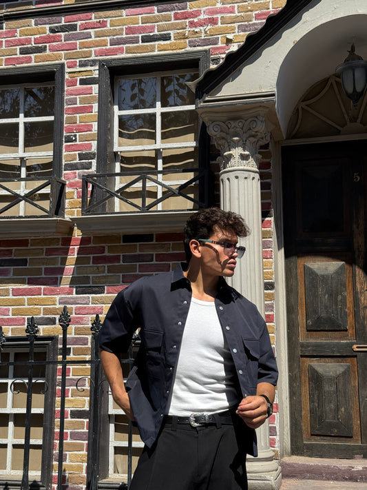 Utility Box Shirt — Navy